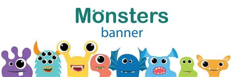 Monster's banner with peep out monsters. Vector illustration. 24271015 ...