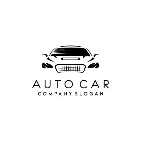 Auto Car Logo Design With Concept Sports Vehicle Icon Silhouette On