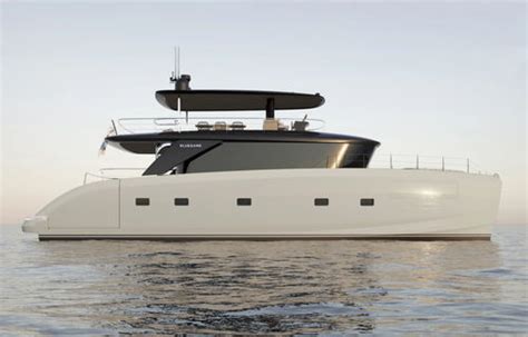 Katamaran Motoryacht Bgm75 Blue Game Für Kreuzfahrten Flybridge 4 Kabinen