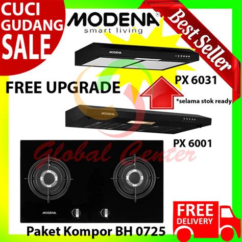 Jual Paket Hemat Modena Kompor Tanam Bh Dan Cooker Hood Slim Px