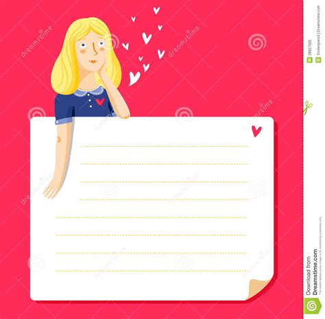 Love Note Stock Vector Illustration Of Cheerful Female 28827600