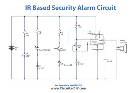 Ir Based Security Alarm Using 555 Timer