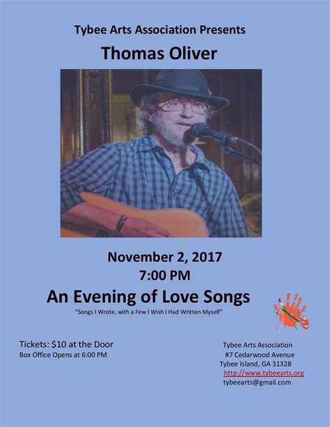 THOMAS OLIVER - Singer/Songwriter http://www.tybeearts.org/events/2017 ...