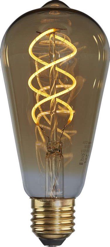 Dmq Filament Led Lamp St64 Edison Dimbaar E27 5w 2200k Amber