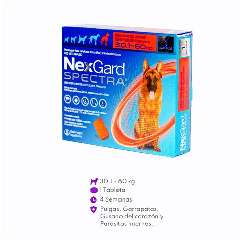 Nexgard Spectra 1 Tableta Para Perros De 30 1 A 60 KG Pulgas Y Garrapatas