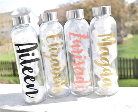 Personalized Crystal Glass Water Bottle With Sleeve Available Etsy