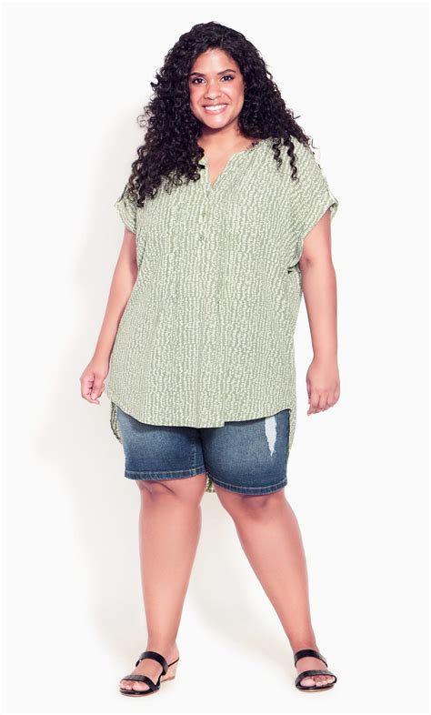 Evans Olive Green Floral Short Sleeve Shirt | Evans