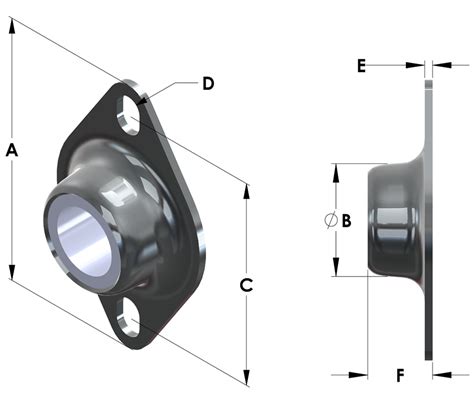 Uhmw Pe Bearing Pressed Stainless Steel Housing Self Aligning Type