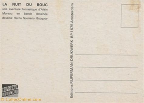 La nuit du bouc Cartes Postales Bande dessinée Caractéristique Neuve