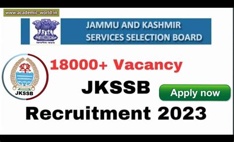 JKSSB New Recruitment 2023 Apply Online For 18540 Posts Know Detials