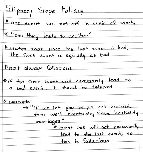 Slippery Slope Fallacy Examples