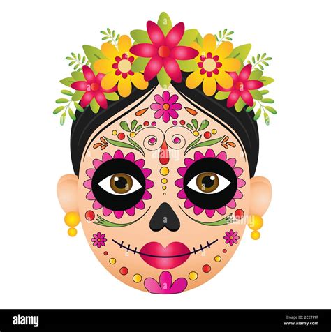 Dia De Los Muertos Face Vector