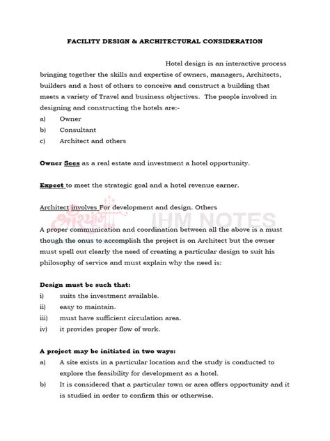 Ch-2 Facility Design | PDF | Architect | Feasibility Study