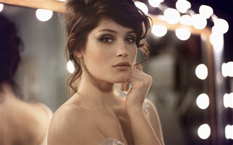 Women Model Gemma Arterton Actress Celebrity Brunette Bare Shoulders