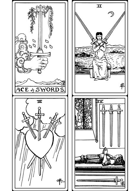 Tarot Deck Printable Black and White Printable Tarot Cards - Etsy