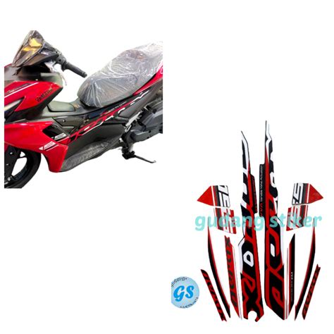 Jual Stiker Motor Striping Yamaha Aerox Vva Hitam Merah