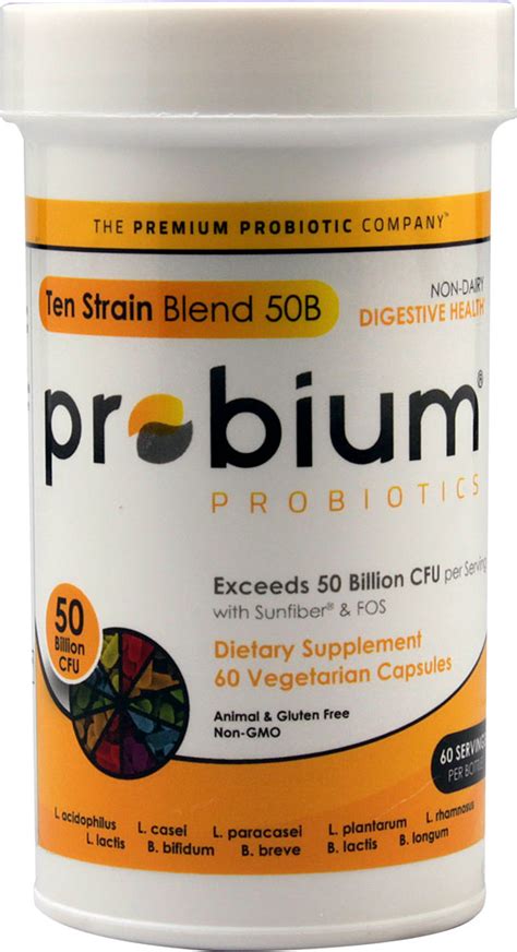 Probium Probiotics Ten Strain Blend 50b 50 Billion Cfu 60