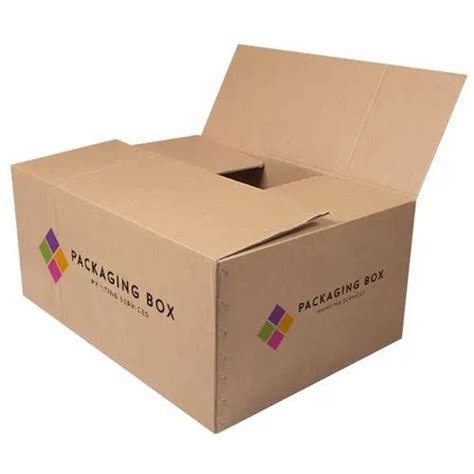 Rectangular Double Wall 5 Ply Brown Printed Corrugated Packaging Box At