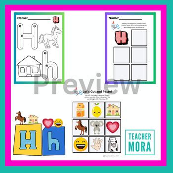 Phonological Awareness Phonics Tracing Writing Letter Hh H