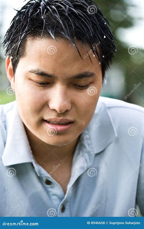 Sad And Depressed Asian Man Stock Photo Image Of Lonely Stressed