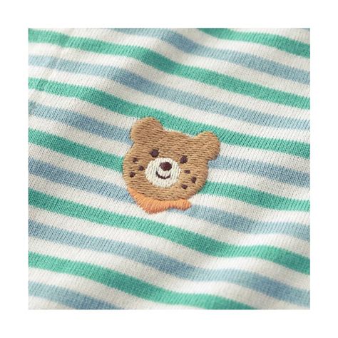 ホットビスケッツ HOT BISCUITS みじんボーダー ワンポイント刺繍 ショートオール マルチカラー ファッション通販