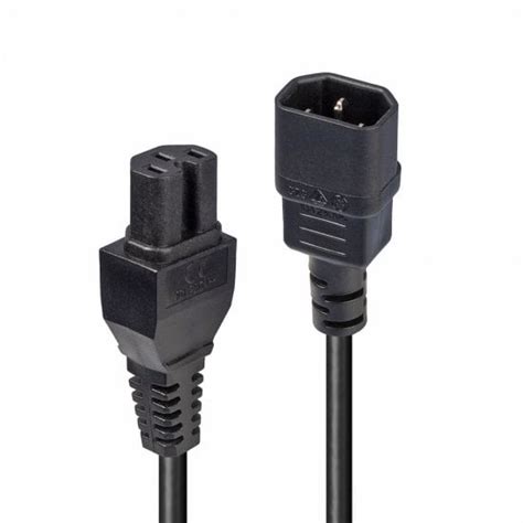 2m Iec C14 To Iec C15 Hot Condition Power Cable Black Cables And Adapters From Lindy Uk