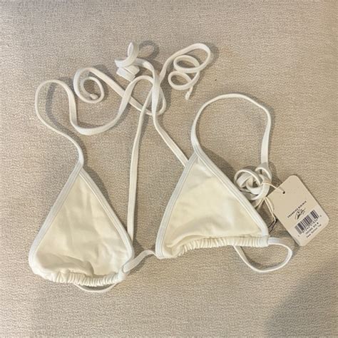 Frankie S Bikinis Swim Frankies Bikinis White Triangle Bikini