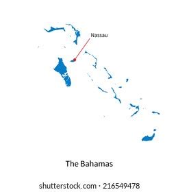 Detailed Vector Map Bahamas Capital City Stock Vector (Royalty Free ...