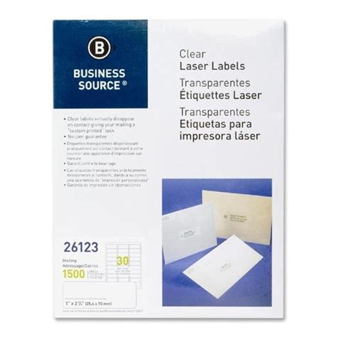 Labels 1x2.75 Clear Laser Mailing 1500/Pk | Century Graphic