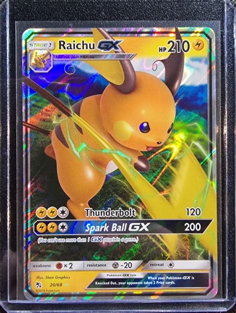 Raichu Gx Pokemon Hidden Fates Holo Foil Ultra Rare 2068 The