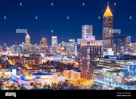 Atlanta, Georgia, USA downtown skyline at night Stock Photo - Alamy