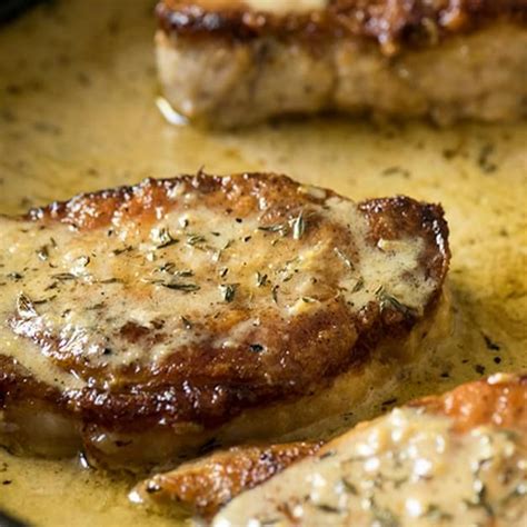 Creamy Lemon Thyme Pork Chops Recipe Thyme Pork Chops Recipes Pork Recipes