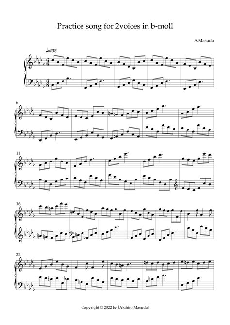 From 15Practice Song For 2voices In B Moll Sheet Music Akihiro