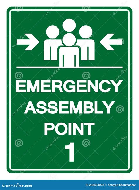 Emergency Assembly Point 1 Symbol Sign Vector Illustration Isolated