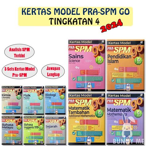 BUNNY 2024 Buku Latihan Kertas Model Pra SPM Go Tingkatan 4 Kssm