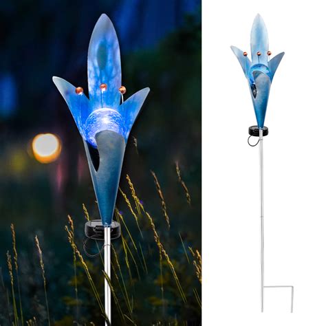 Solar Garden Stake Light Exporter Metal Lily Solar Stake Light Solar Lights Wholesale Soume