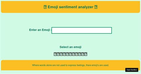 Emoji Analyzer App With Step Wise Comments Codesandbox