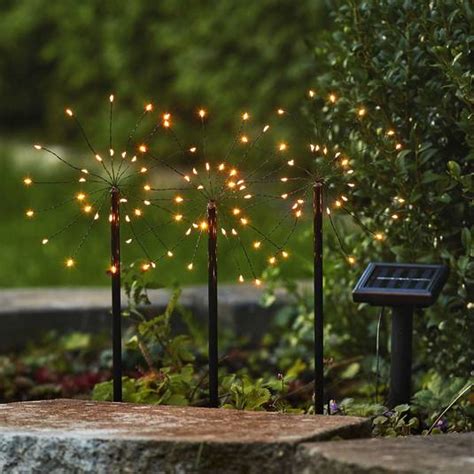 Lampe Solaire LED Firework En Lot Avec Piquets Luminaire Fr