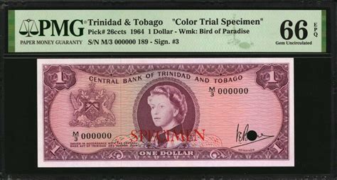 Trinidad And Tobago Central Bank Of Trinidad And Tobago 1 Dollar