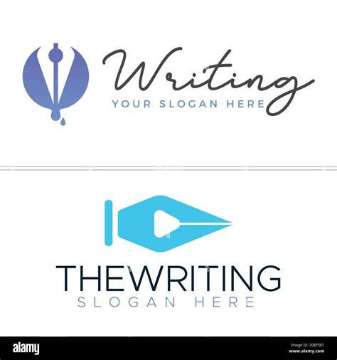 Writing education with pen logo design Stock Vector Image & Art - Alamy