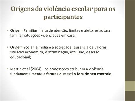 PPT VIOLÊNCIA ESCOLAR UM ESTUDO SOBRE CONCEPÇÕES DE EDUCADORES