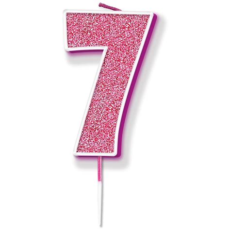 Glitter Cake Candle Pink Number 7 The Spotty Bag Shop