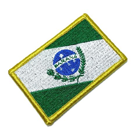 BE0174V 01 Bandeira Paraná Patch Bordada Fecho Contato BR44