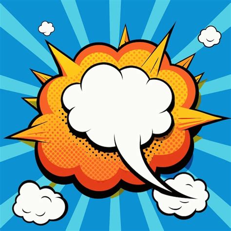 Premium Vector A Comic Style Speech Bubble With A Cloud In The Background