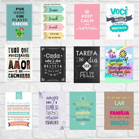 Kit Placas Decorativas Frases Motivacionais Mdf