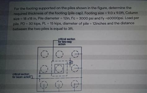 Solved For the footing supported on the piles shown in the | Chegg.com