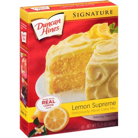 Signature Lemon Supreme Cake Mix Duncan Hines Cake Mix Yummy Snacks Cake Flavors