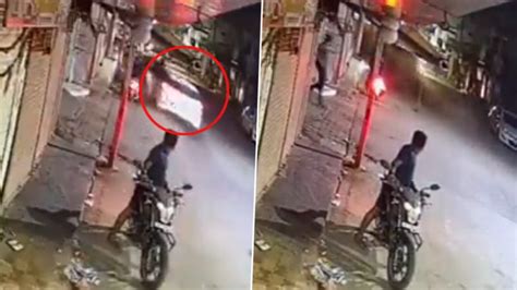 Horrific Accident Caught On Camera Speeding Car Rams Into Bike Before