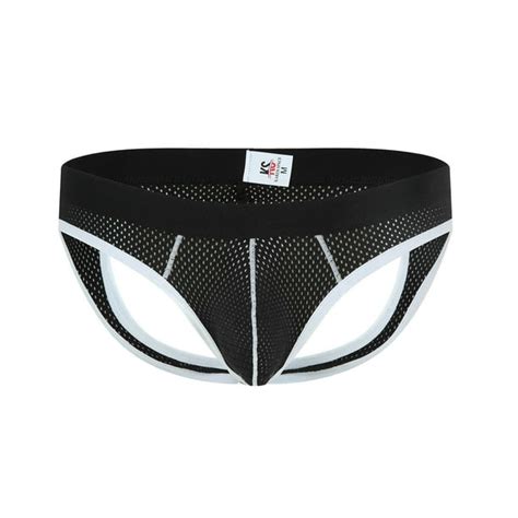 Biziza Mens Briefs Underwear Low Rise See Through Sexy Jockstrap