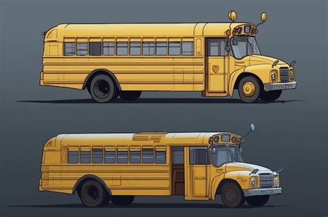 Premium Photo School Bus Side View Concept